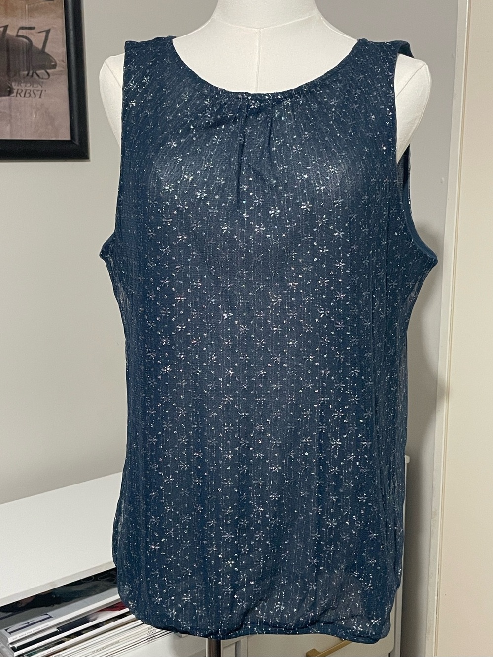 New York & Company Sheer Blouse (L)